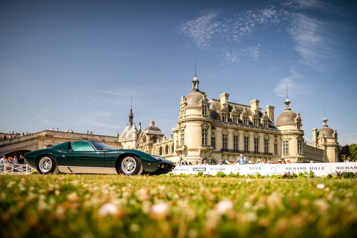 A special class for Marcello Gandini's creations was staged at the Chantilly Arts & Elegance Richard Mille, which was won by this 1969 Lamborghini Miura P400 S