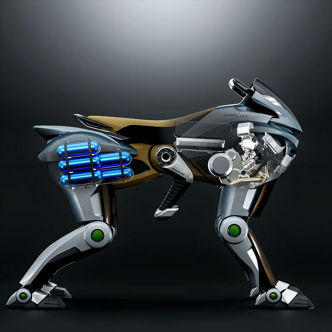 Kawasaki's original renders of Corleo