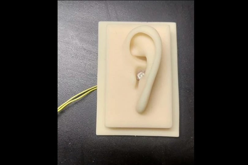 The prototype device was successfully tested inside a model human ear