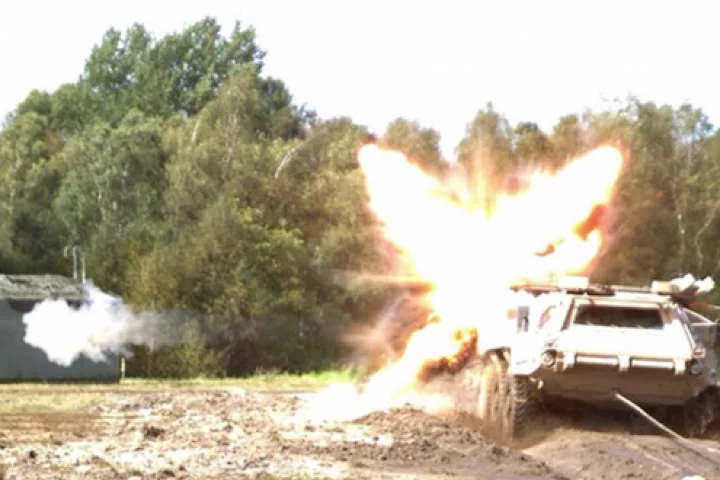 Rheinmetall AG's newly developed Active Defense System (AMAP-ADS) fends off an RPG (Photo: Rheinmetall AG)