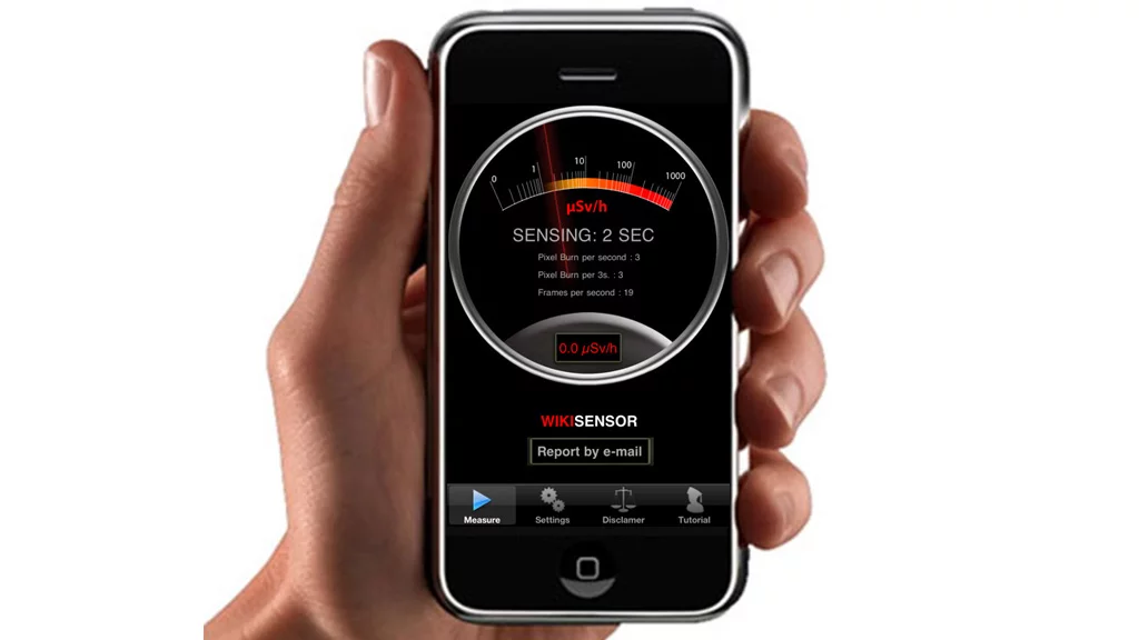 The WikiSense app and some black tape turns an iPhone 4 into a radiation detector