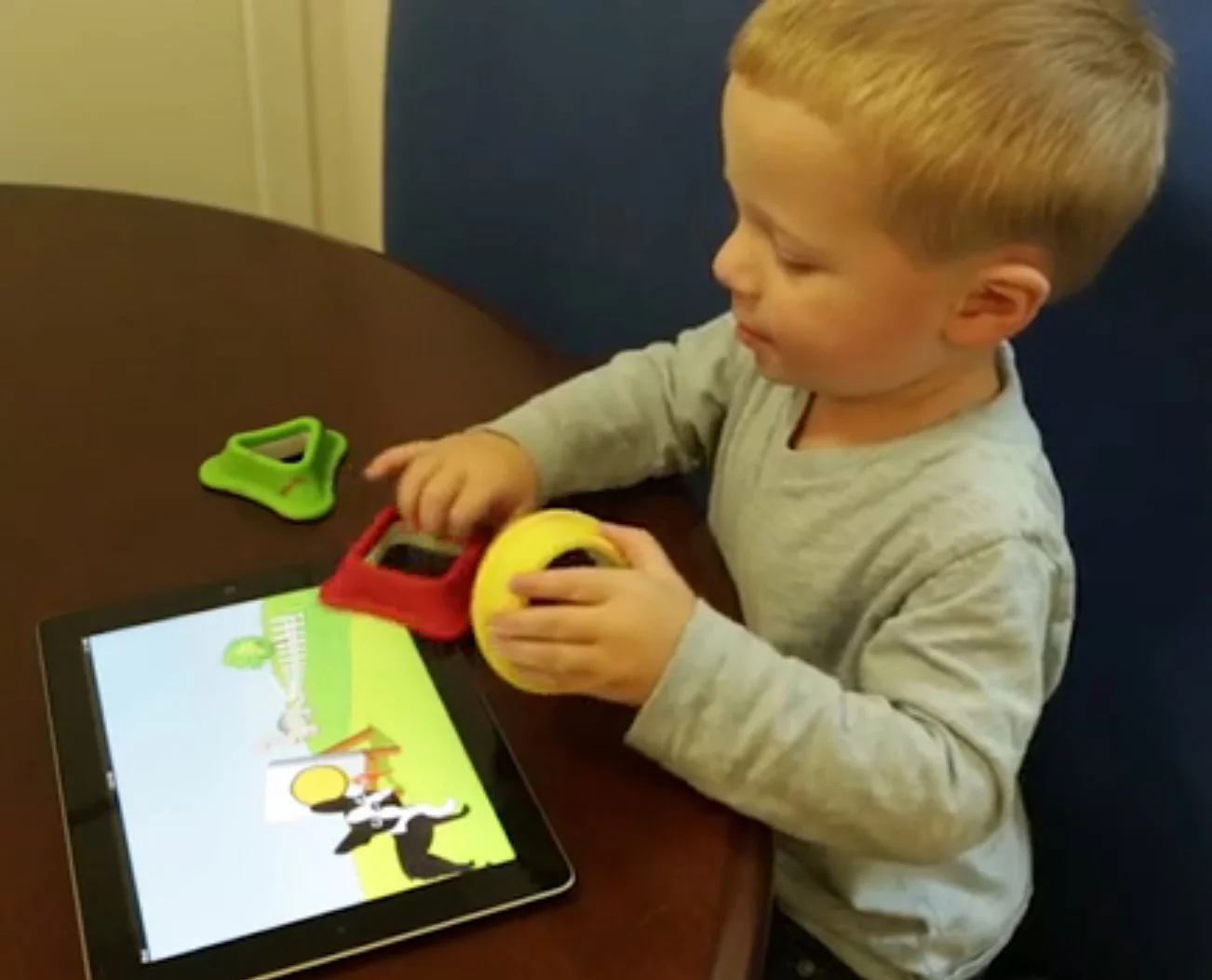 Aimed at 18-month to three-year-olds, Tiggly Shapes feature a soft plastic cover and silicon touch points to make them safe for your precious little one … whether that's your child or iPad