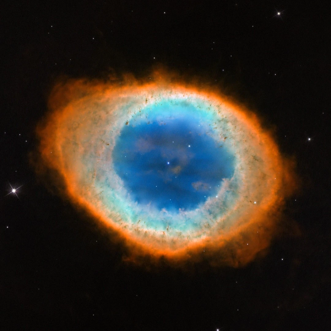 A colorized view of M57 - the bright planetary nebula also known as the Ring Nebula