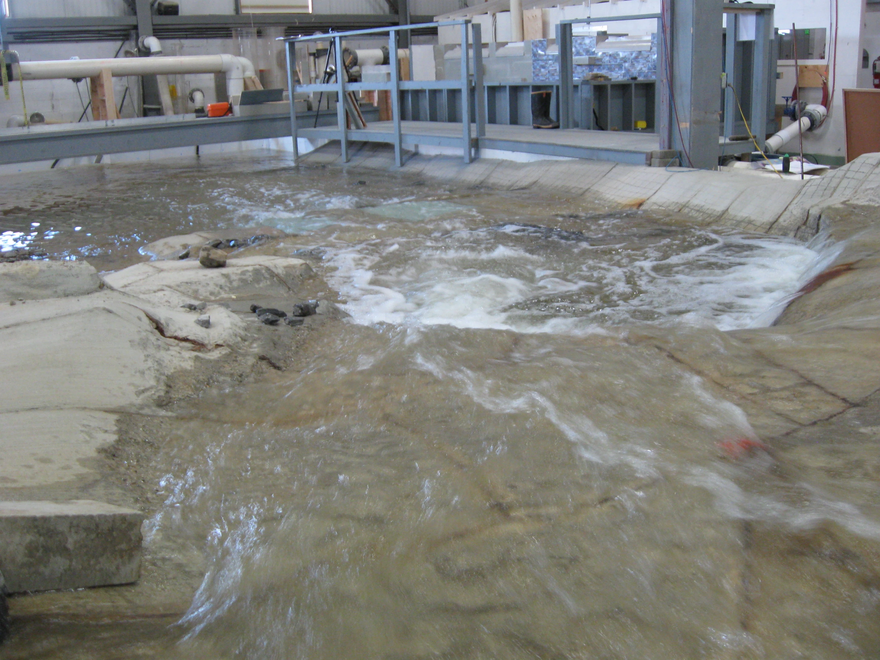 The view downstream, from the top of the model (Photo: Gizmag)