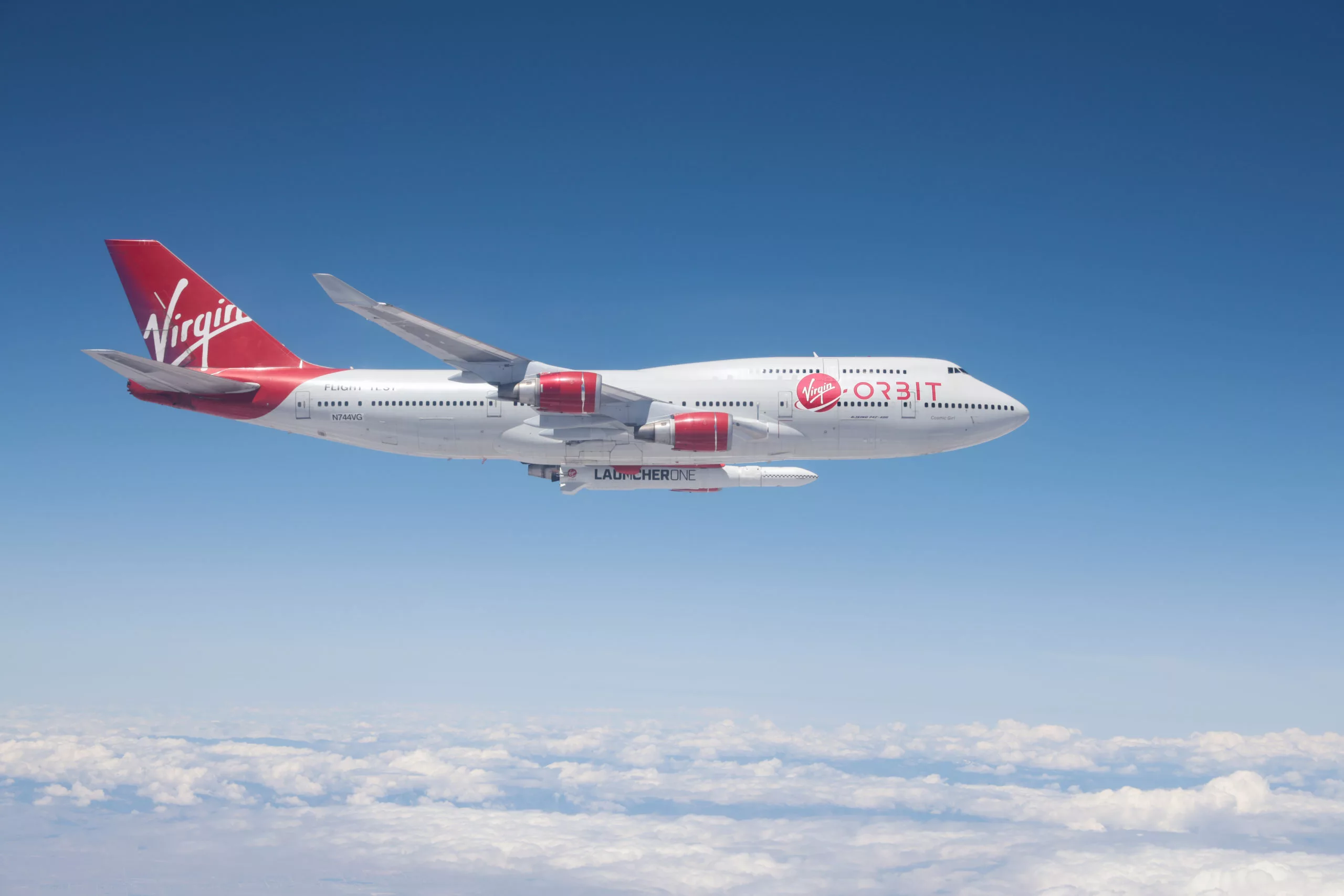 Virgin Orbit's Cosmic Girl with the LauncherOne rocket