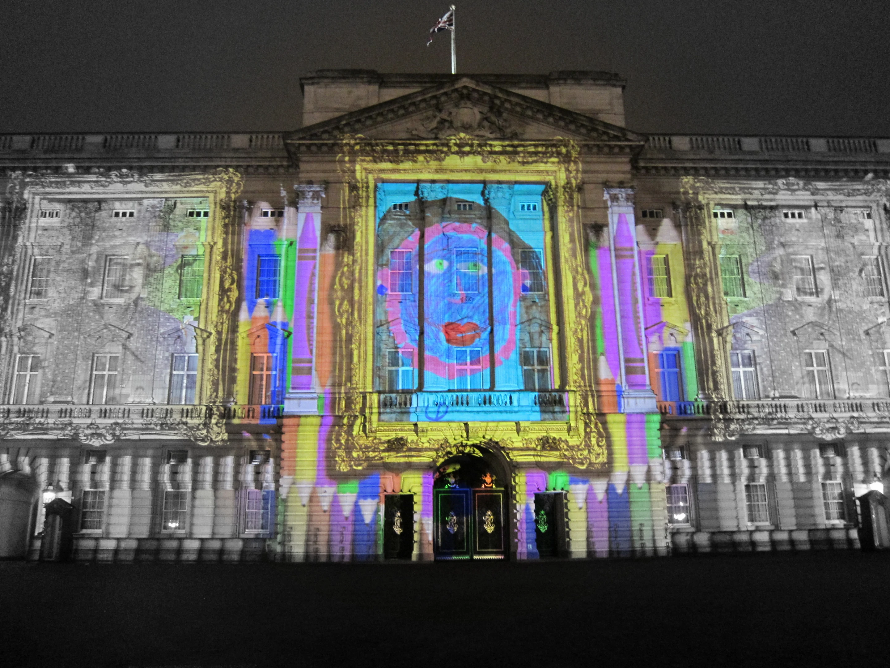 The installation, titled Face Britain, ran for three nights at the end of April as part of the Queen's Diamond Jubilee Celebrations (Photo: Bex Walton)