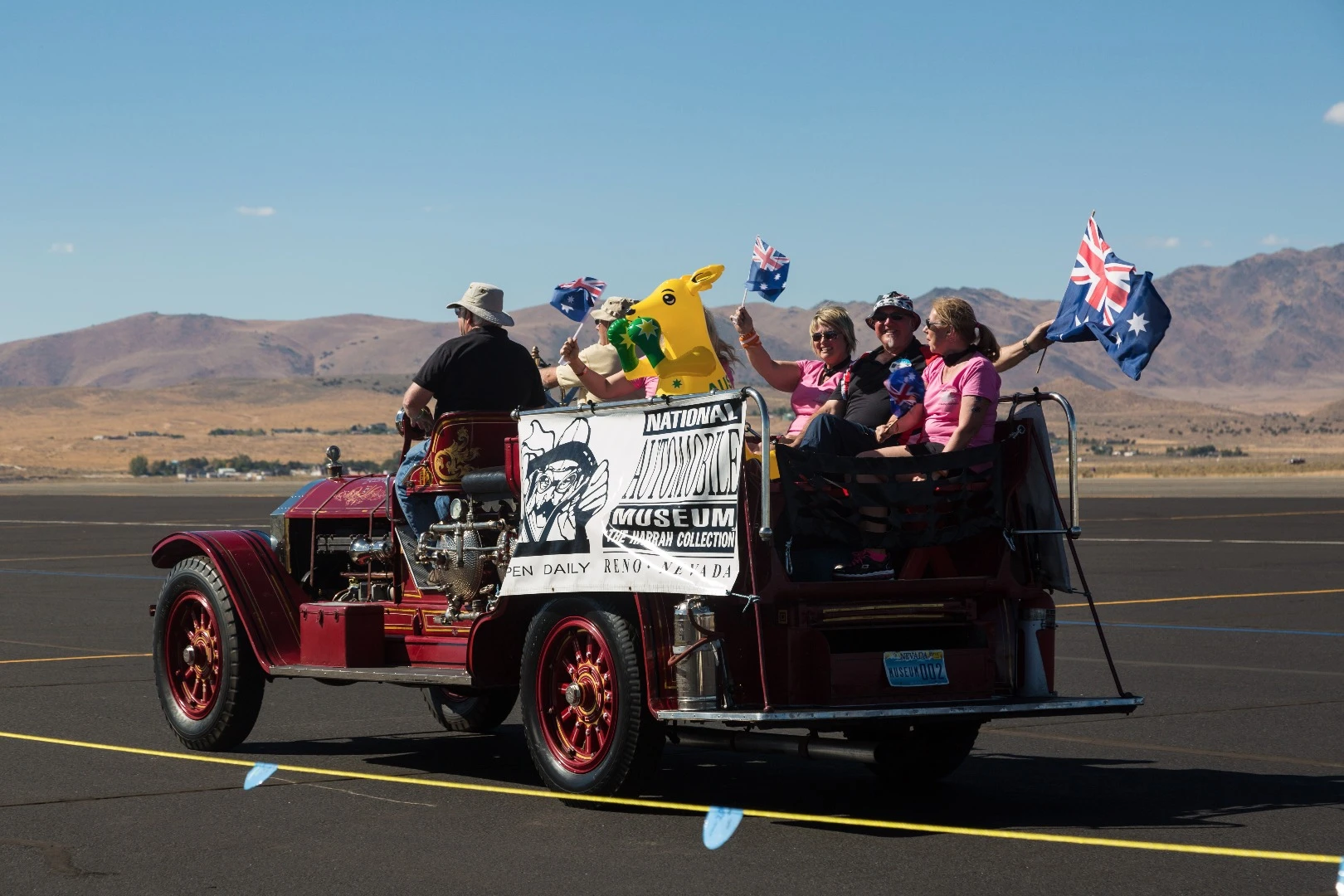 The Aussie crew of Miss Independence, a jet racer, celebrate a victory