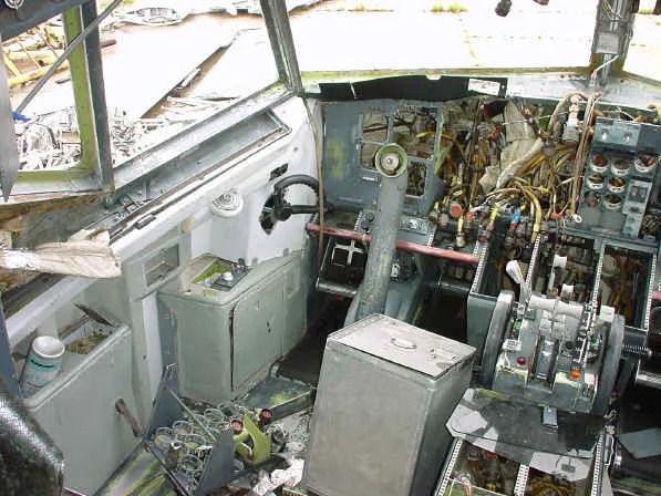 The cockpit as it was before restoration and conversion work began